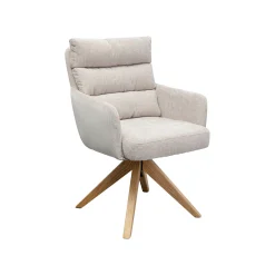 KARE Design Chaise Avec Accoudoirs Pivotante Bosse Crème ^ Chaise
