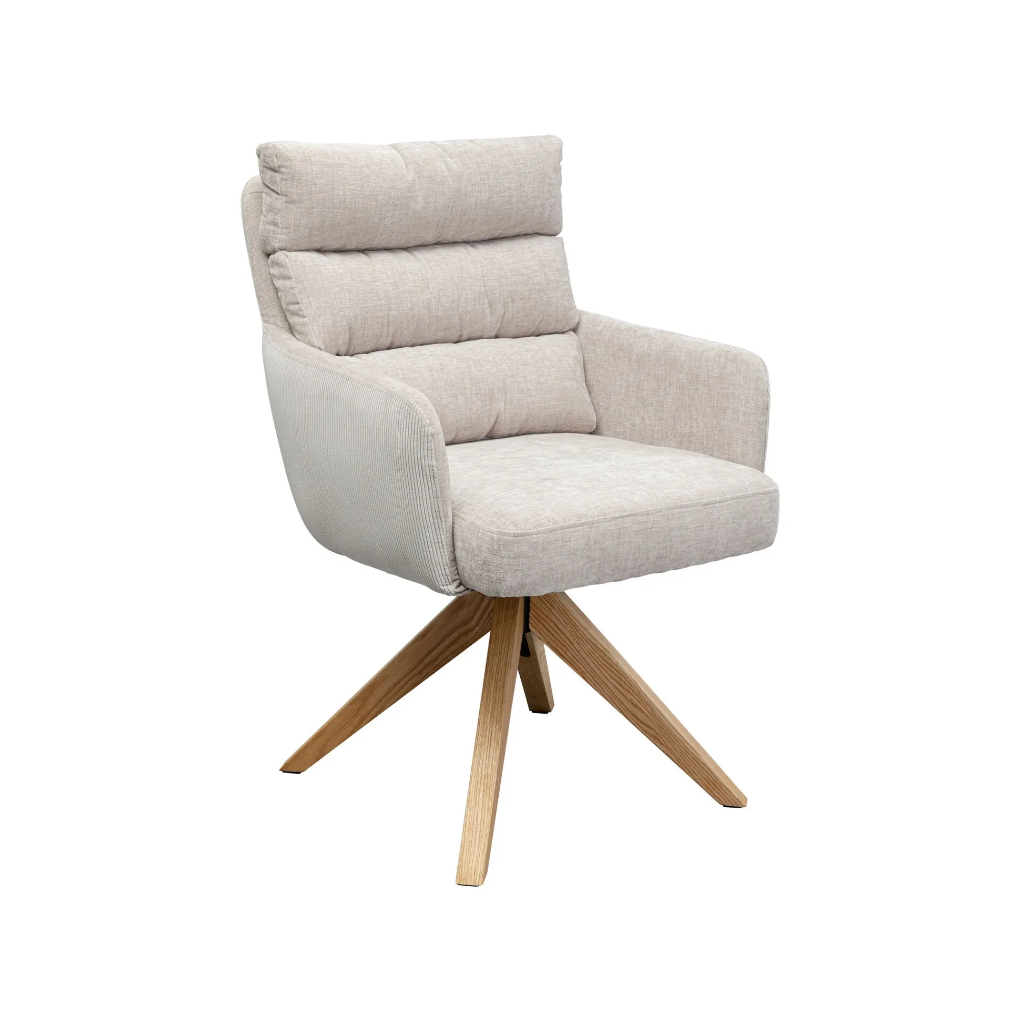 KARE Design Chaise Avec Accoudoirs Pivotante Bosse Crème ^ Chaise