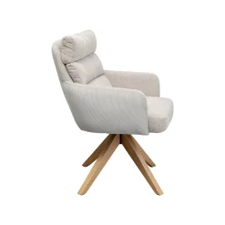KARE Design Chaise Avec Accoudoirs Pivotante Bosse Crème ^ Chaise