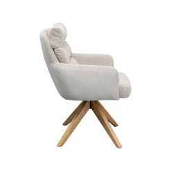 KARE Design Chaise Avec Accoudoirs Pivotante Bosse Crème ^ Chaise