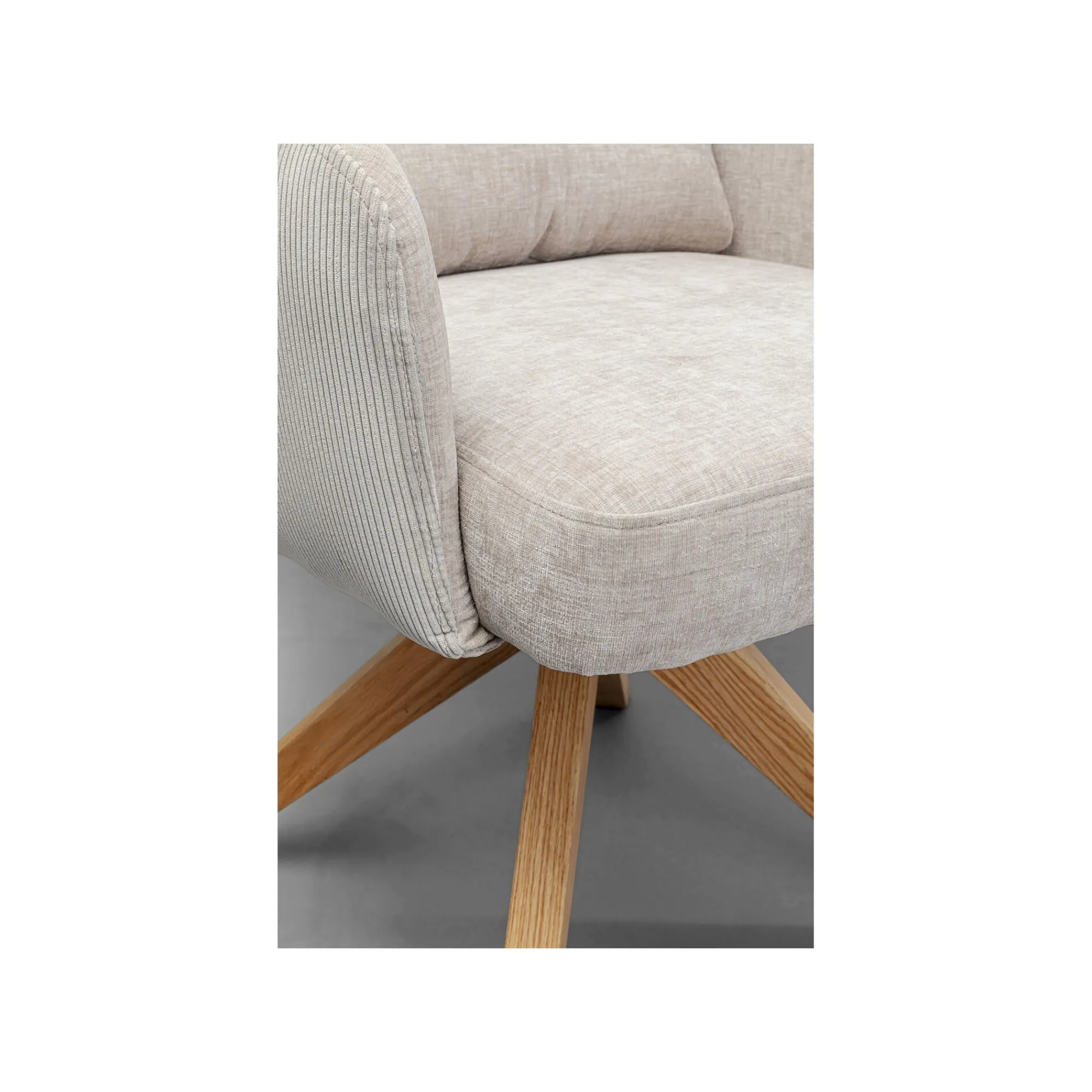 KARE Design Chaise Avec Accoudoirs Pivotante Bosse Crème ^ Chaise
