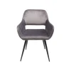 KARE Design Chaise Avec Accoudoirs San Francisco Velours Gris ^ Chaise