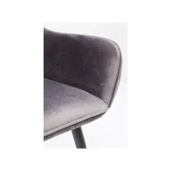KARE Design Chaise Avec Accoudoirs San Francisco Velours Gris ^ Chaise