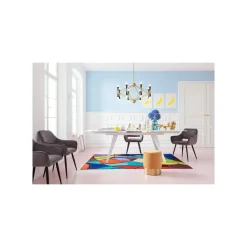 KARE Design Chaise Avec Accoudoirs San Francisco Velours Gris ^ Chaise