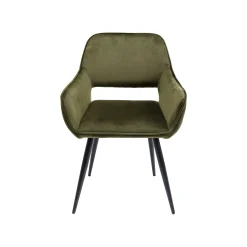 KARE Design Chaise Avec Accoudoirs San Francisco Velours Vert Foncé ^ Chaise