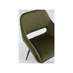 KARE Design Chaise Avec Accoudoirs San Francisco Velours Vert Foncé ^ Chaise