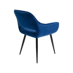KARE Design Chaise Avec Accoudoirs San Francisco Velours Bleu Pétrole ^ Chaise