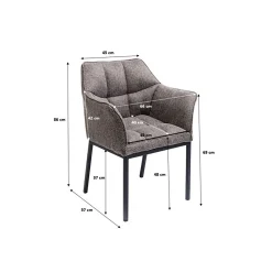 KARE Design Chaise Avec Accoudoirs Thinktank Grise ^ Chaise