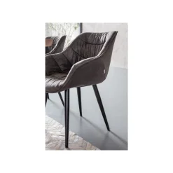 KARE Design Chaise Avec Accoudoirs Thelma Grise ^ Chaise