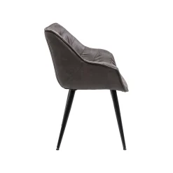 KARE Design Chaise Avec Accoudoirs Thelma Grise ^ Chaise