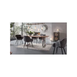 KARE Design Chaise Avec Accoudoirs Thelma Grise ^ Chaise