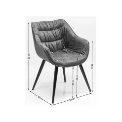 KARE Design Chaise Avec Accoudoirs Thelma Melange Grise ^ Chaise