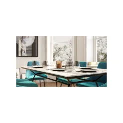 KARE Design Chaise East Side Velours Bleu-vert ^ Chaise