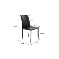 KARE Design Chaise En Cuir Milano Noire ^ Chaise