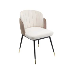 KARE Design Chaise Hojas Velours Beige Et Taupe ^ Chaise