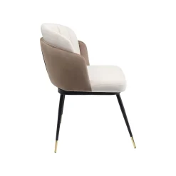 KARE Design Chaise Hojas Velours Beige Et Taupe ^ Chaise