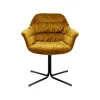 KARE Design Chaise Pivotante Colmar Velours Jaune ^ Chaise