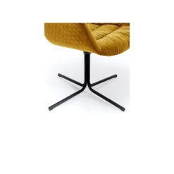 KARE Design Chaise Pivotante Colmar Velours Jaune ^ Chaise