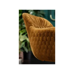 KARE Design Chaise Pivotante Colmar Velours Jaune ^ Chaise