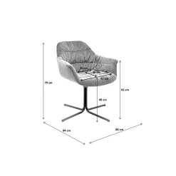 KARE Design Chaise Pivotante Colmar Velours Jaune ^ Chaise