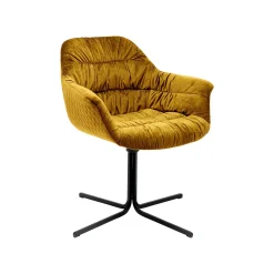 KARE Design Chaise Pivotante Colmar Velours Jaune ^ Chaise