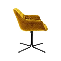 KARE Design Chaise Pivotante Colmar Velours Jaune ^ Chaise