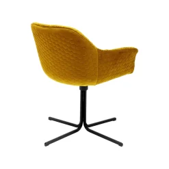 KARE Design Chaise Pivotante Colmar Velours Jaune ^ Chaise