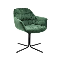 KARE Design Chaise Pivotante Colmar Velours Vert ^ Chaise