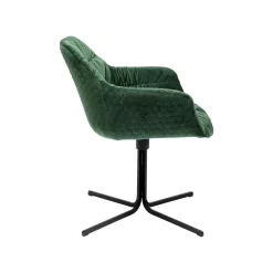 KARE Design Chaise Pivotante Colmar Velours Vert ^ Chaise