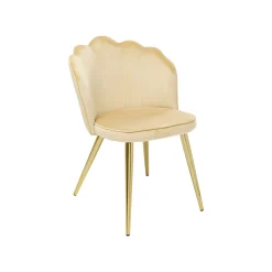 KARE Design Chaise Princess Velours Beige Et Dorée ^ Chaise