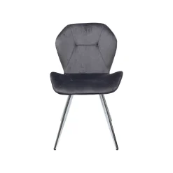 KARE Design Chaise Viva Velours Gris Et Chrome ^ Chaise