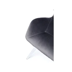 KARE Design Chaise Viva Velours Gris Et Chrome ^ Chaise