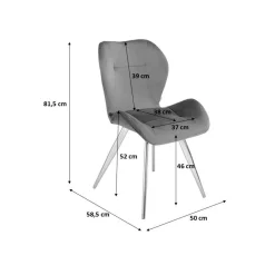 KARE Design Chaise Viva Velours Gris Et Chrome ^ Chaise