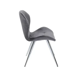 KARE Design Chaise Viva Velours Gris Et Chrome ^ Chaise