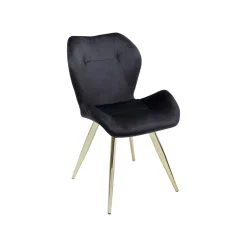 KARE Design Chaise Viva Velours Noir Et Or ^ Chaise