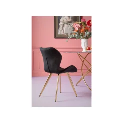 KARE Design Chaise Viva Velours Noir Et Or ^ Chaise