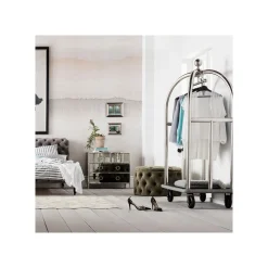 KARE Design Chariot à Bagages VIP Argent ^ Portemanteau|Commode & Chiffonnier
