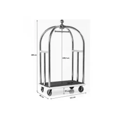 KARE Design Chariot à Bagages VIP Argent ^ Portemanteau|Commode & Chiffonnier