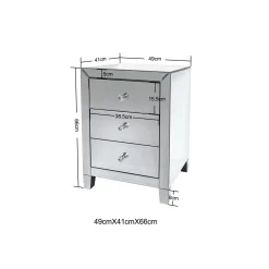 KARE Design Chevet Luxury 3 Tiroirs Argent ^ Table D'Appoint & De Chevet