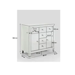 KARE Design Commode Luxury Argent 2 Portes 6 Tiroirs ^ Commode & Chiffonnier