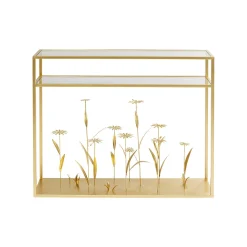 KARE Design Console Fleurs 3D Dorées 100x25cm ^ Console