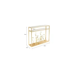KARE Design Console Fleurs 3D Dorées 100x25cm ^ Console