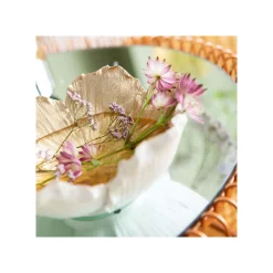 KARE Design Coupe Fleur Dorée Et Blanche 20cm ^ Vaisselle