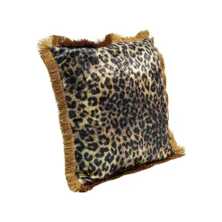 KARE Design Coussin à Franges Léopard ^ Coussin & Plaid