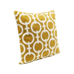 KARE Design Coussin Catena Chain Jaune Et Blanc ^ Coussin & Plaid