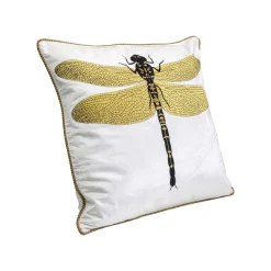 KARE Design Coussin Libellule 40x40cm Blanc ^ Coussin & Plaid