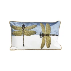 KARE Design Coussin Libellules 50x30cm Blanc Et Bleu ^ Coussin & Plaid