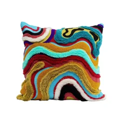 KARE Design Coussin Vagues Multicolores ^ Coussin & Plaid