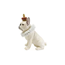 KARE Design Déco Bouledogue Blanc Roi ^ Déco