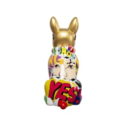KARE Design Déco Bouledogue Doré Graffiti Lunettes 49cm ^ Déco
